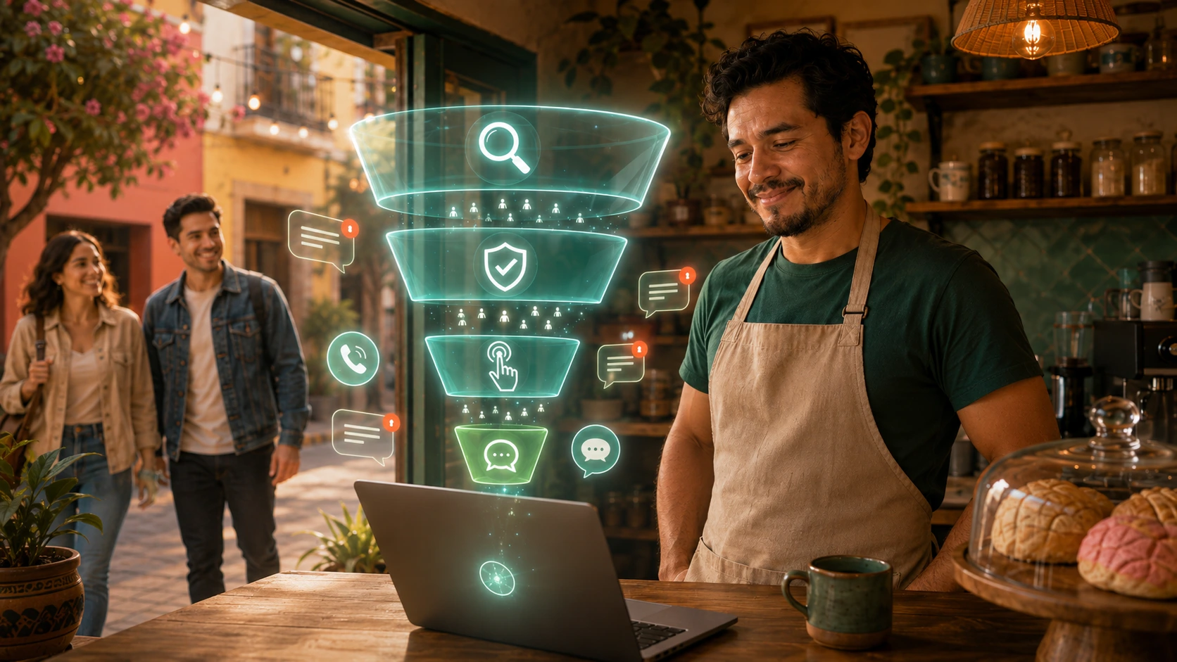 El mismo negocio ahora recibe mensajes y clientes nuevos con el embudo digital funcionando.