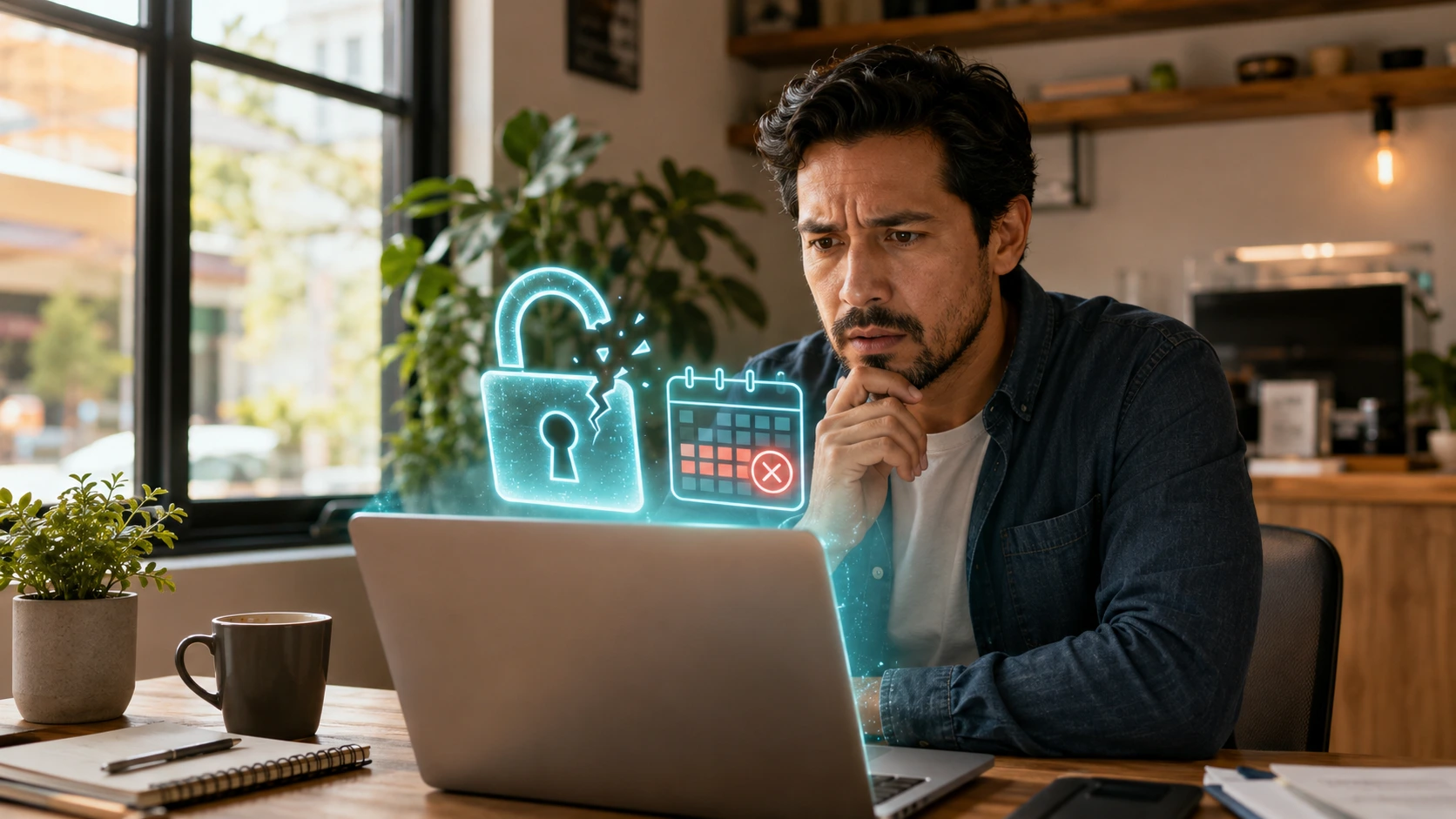Dueño descubre que su certificado SSL expiró, con un candado roto y una fecha vencida.