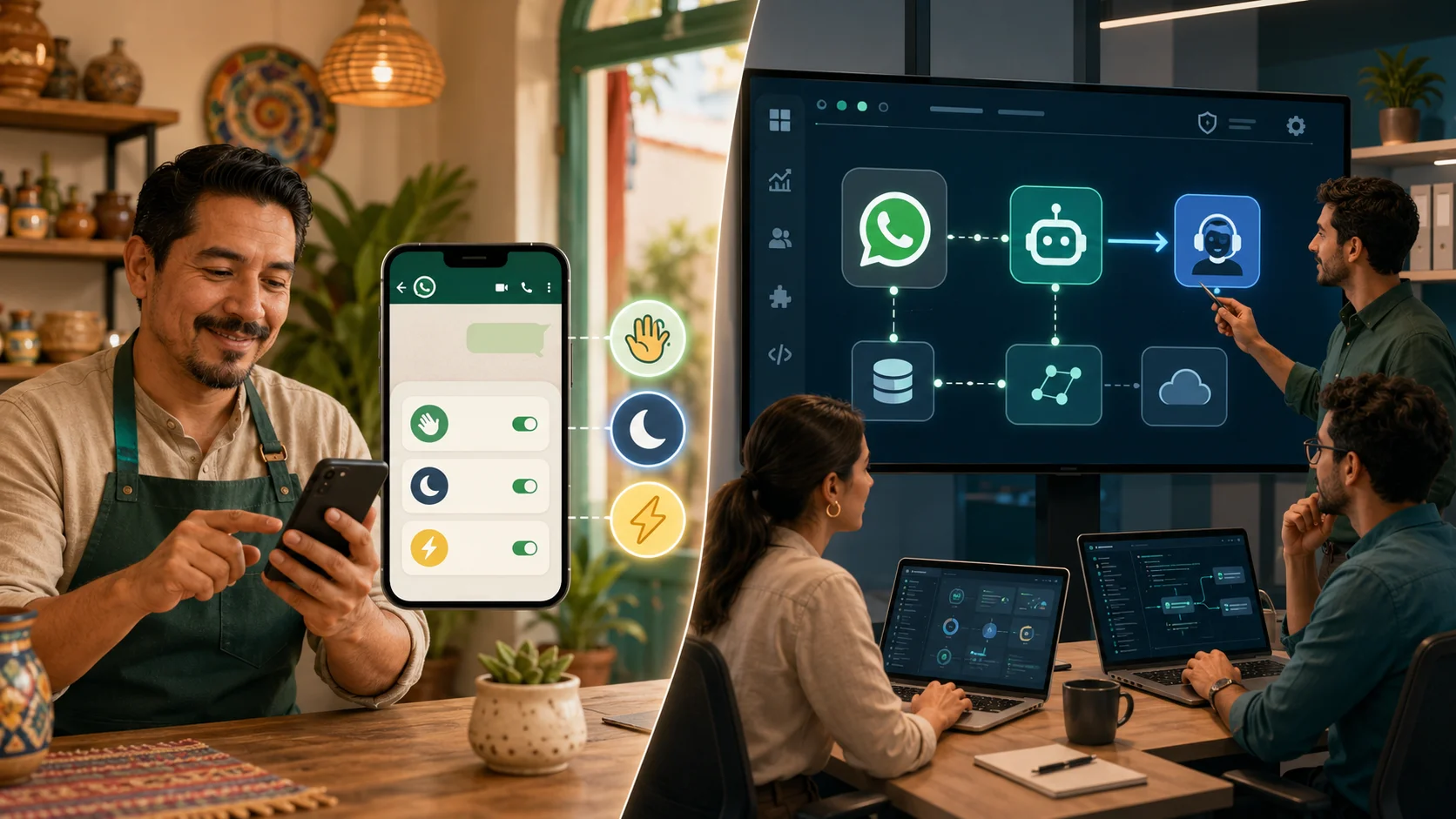 Qué puedes configurar tú en WhatsApp y cuándo conviene un equipo para la API y la integración.
