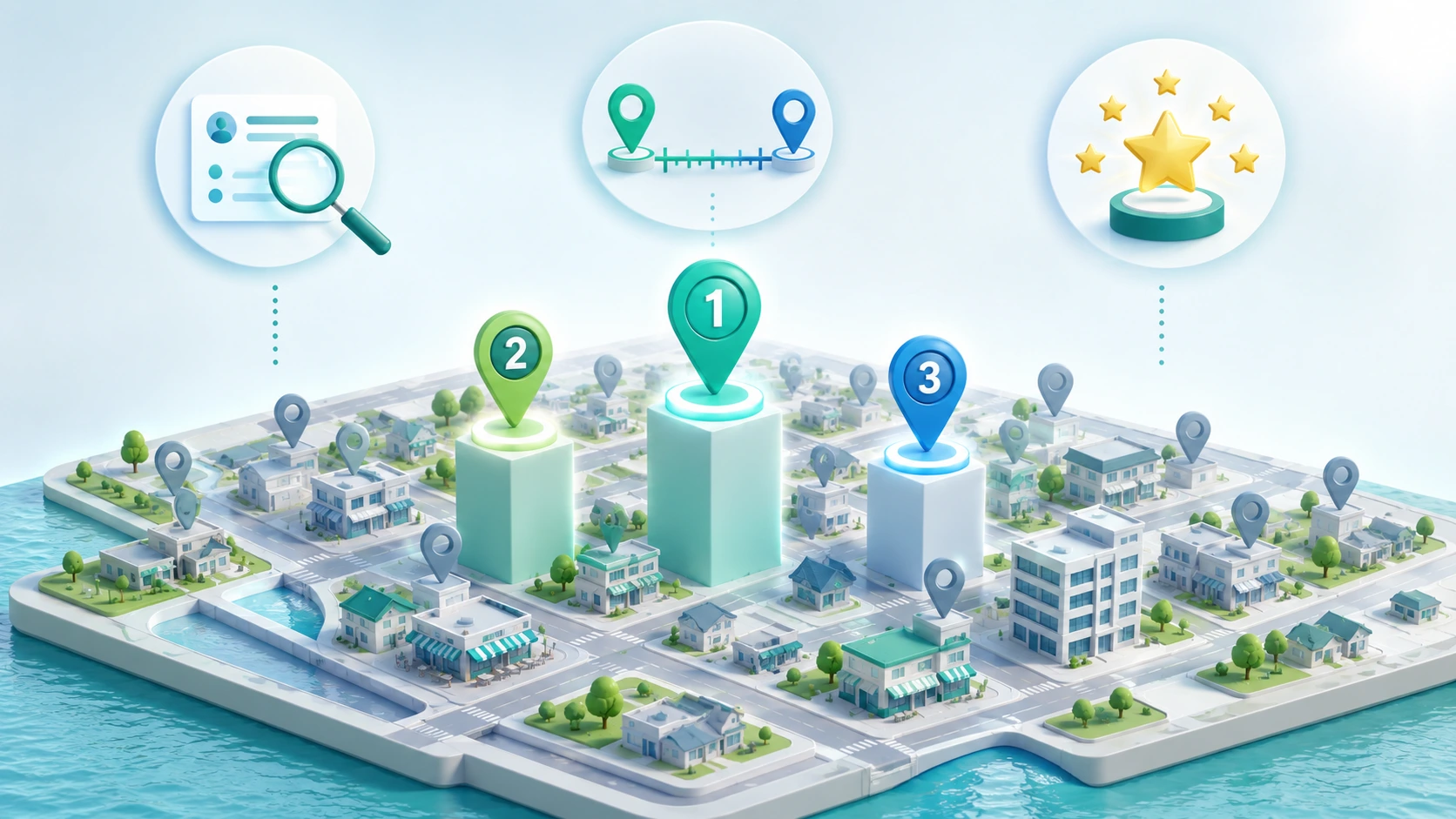 Los tres factores del paquete local de Google Maps: relevancia, distancia y prominencia