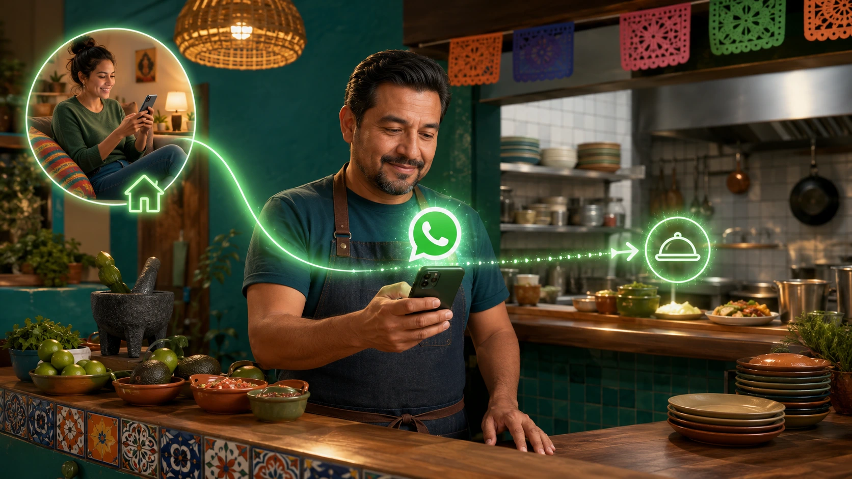 Pedido de restaurante que entra directo por WhatsApp desde la página web, sin comisión de apps de reparto