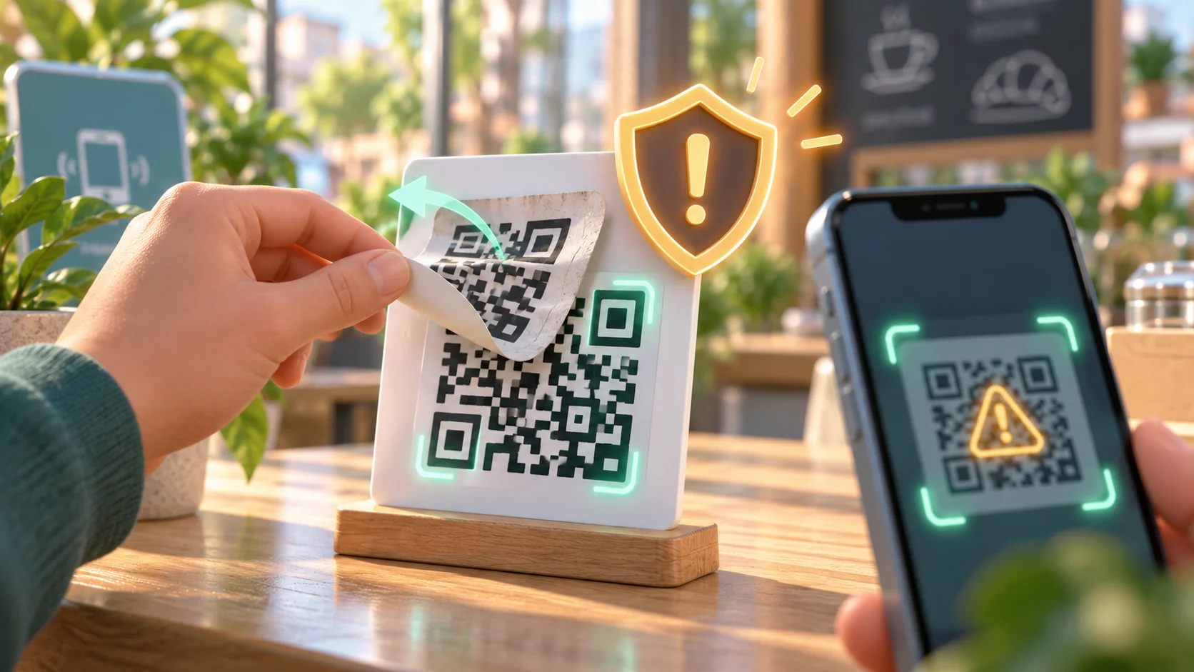 El quishing usa códigos QR falsos, muchas veces una calcomanía pegada encima de uno real